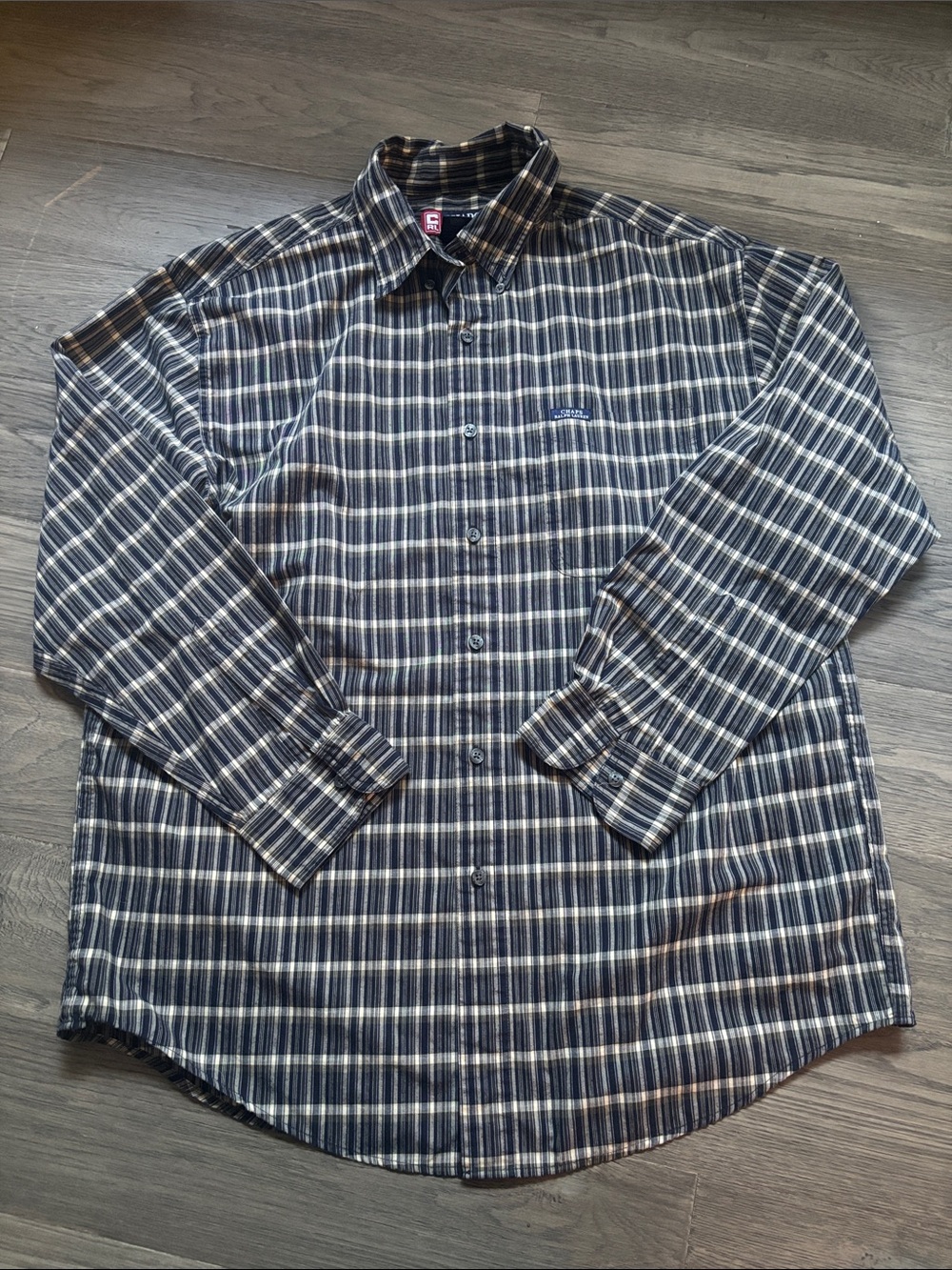 Ralph Lauren CHAPS |Vintage 90’s Blue Yellow Plaid Button Down Long Sleeve Large